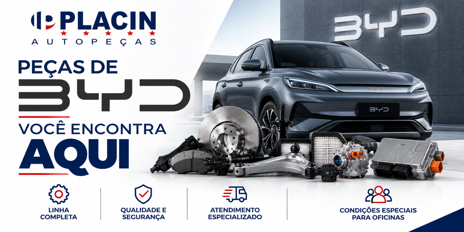 Peças BYD você encontra aqui — linha completa, qualidade e segurança