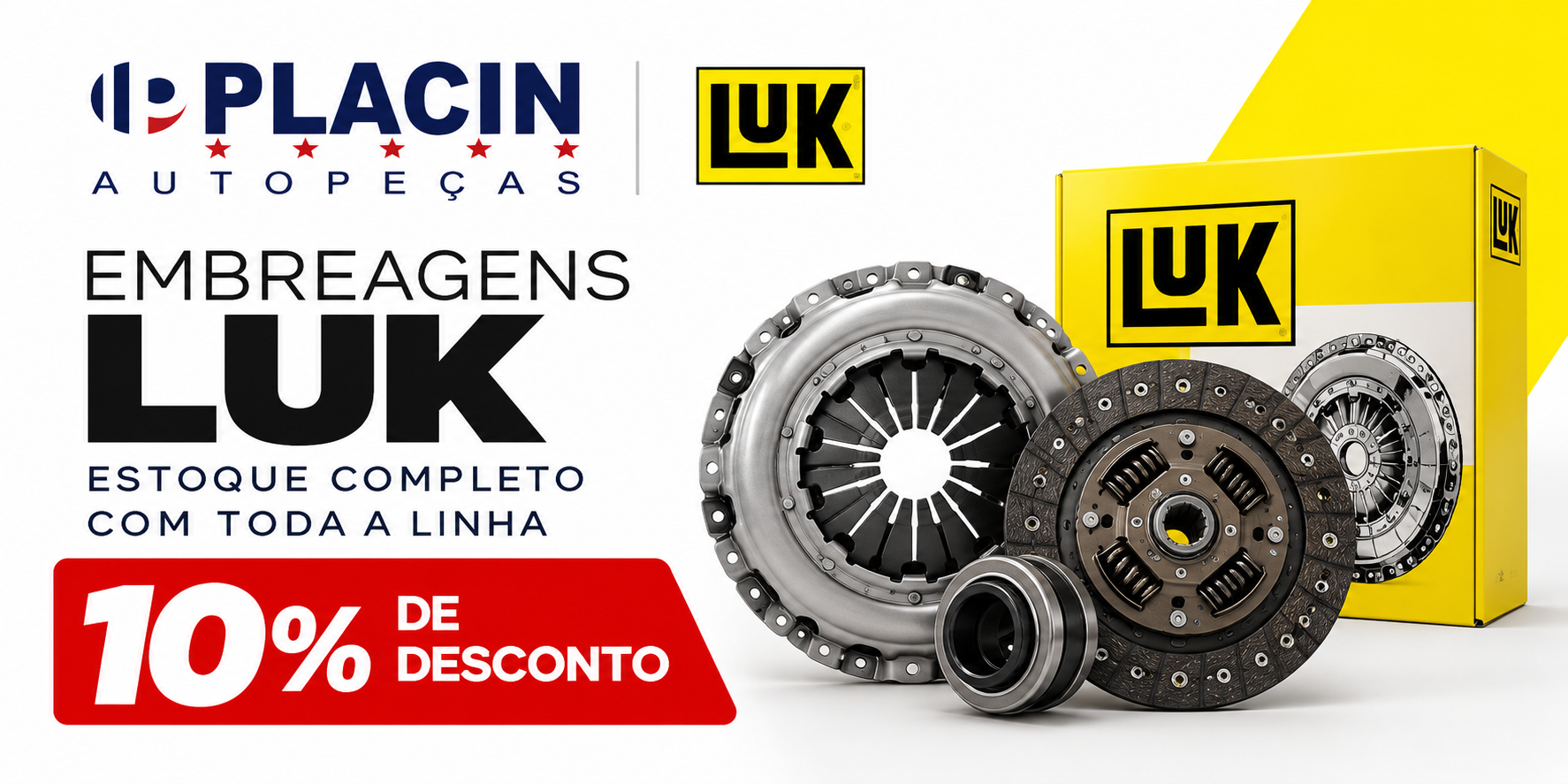 Embreagens LuK — estoque completo com 10% de desconto